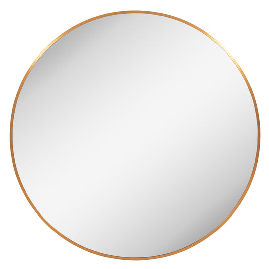 Wall Mirror Series Archer Hm4498.30 Round Aluminum Frame In Golden Φ80cm.