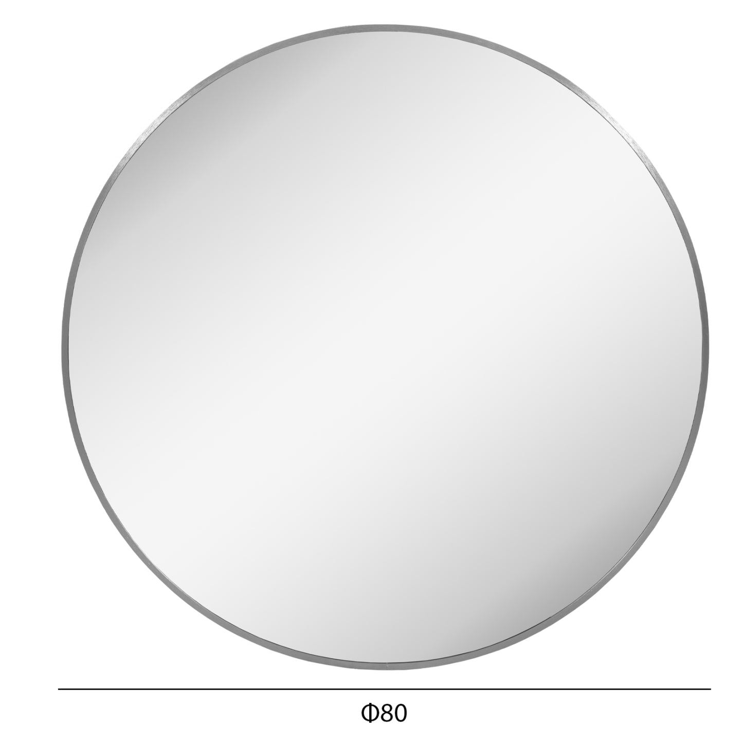 Wall Mirror Series Archer Hm4498.40 Round Aluminum Frame In Silver Φ80cm.