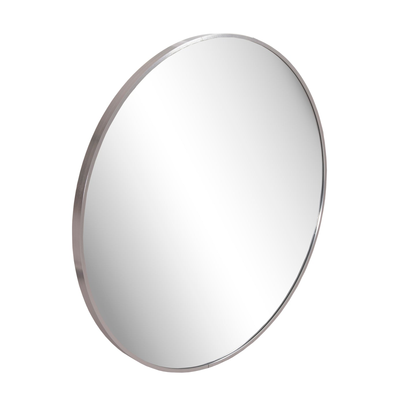 Wall Mirror Series Archer Hm4498.40 Round Aluminum Frame In Silver Φ80cm.