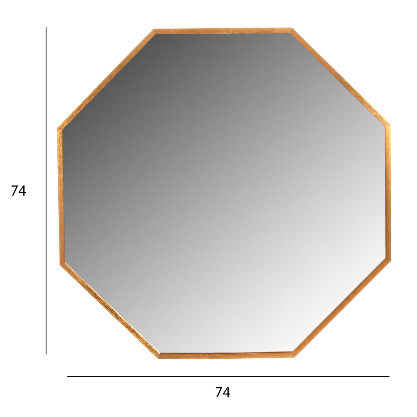 Wall Mirror Series Archer Hm4499.30 Octagon Aluminum Frame In Golden Φ74cm.