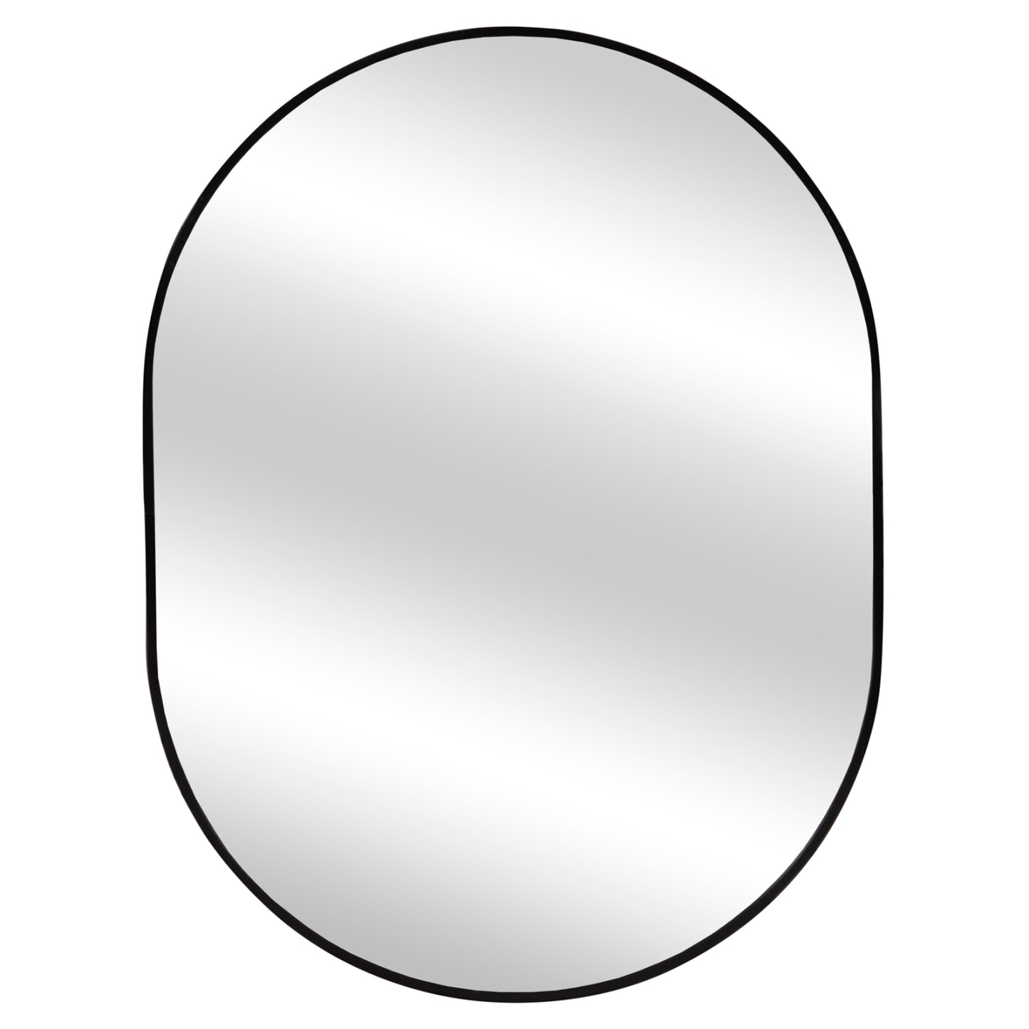 Wall Mirror Series Archer Hm4500.01 Oval Aluminum Frame In Black 59x79hcm.