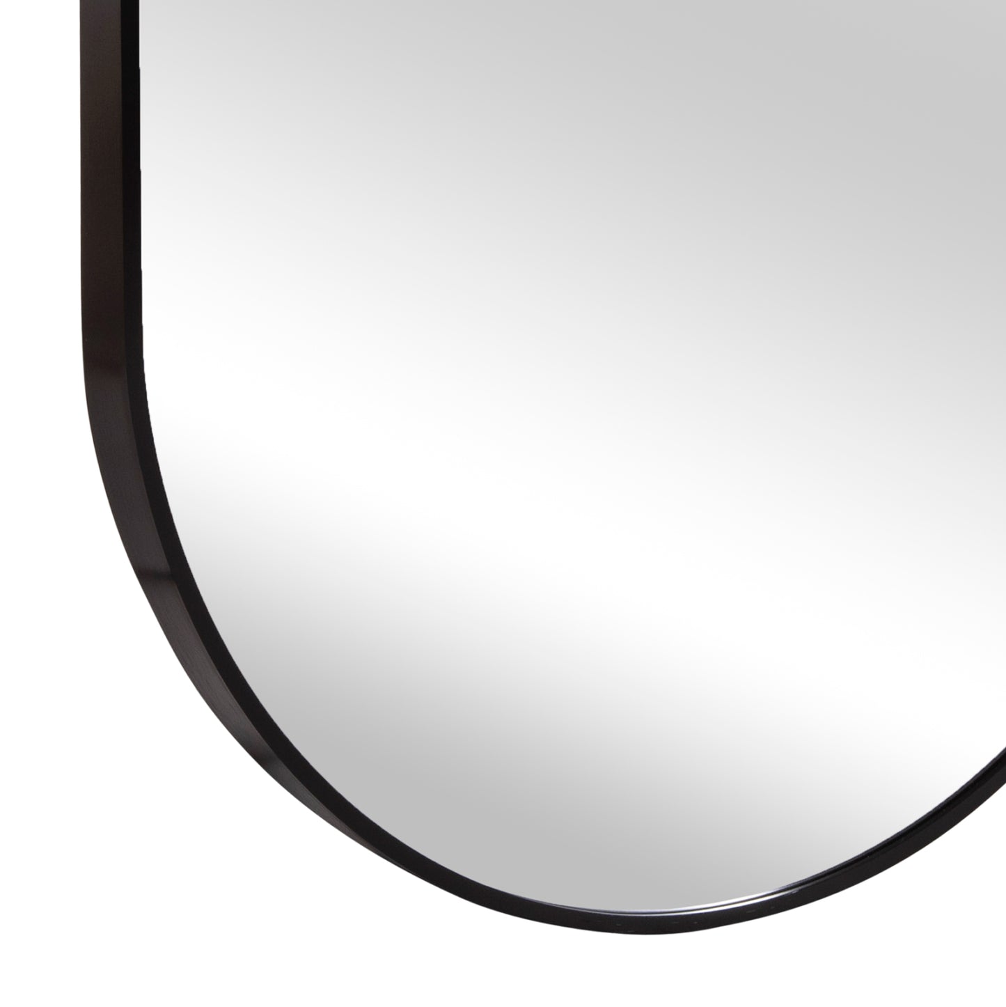 Wall Mirror Series Archer Hm4500.01 Oval Aluminum Frame In Black 59x79hcm.