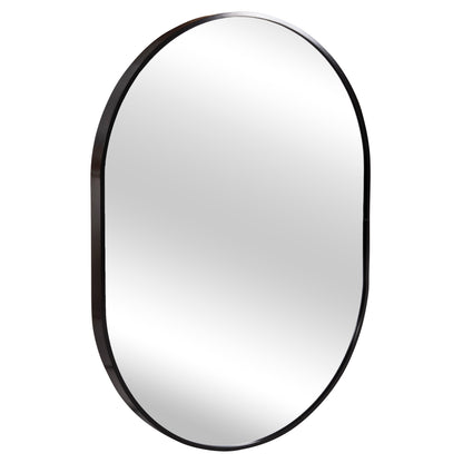 Wall Mirror Series Archer Hm4500.01 Oval Aluminum Frame In Black 59x79hcm.