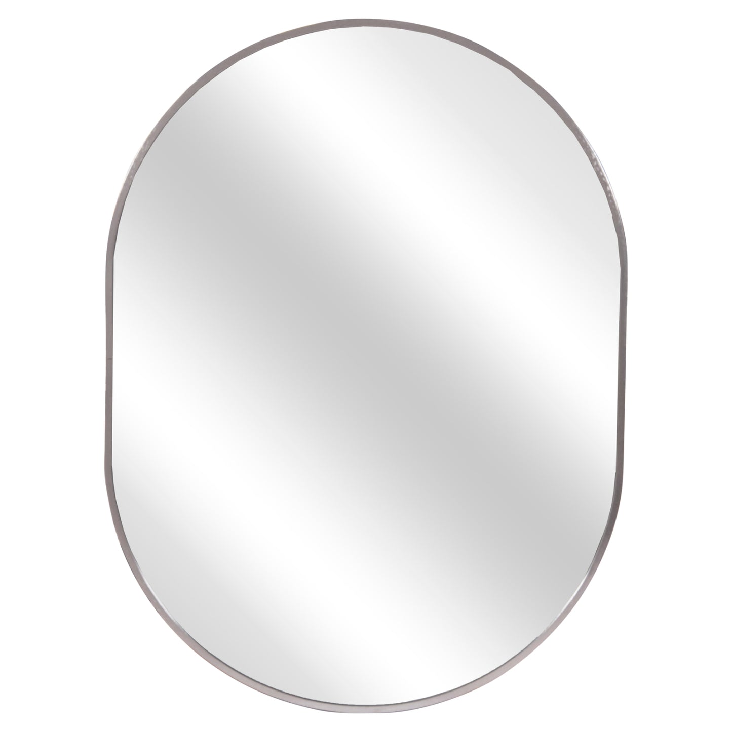 Wall Mirror Series Archer Hm4500.40 Oval Aluminum Frame In Silver 59x79hcm.