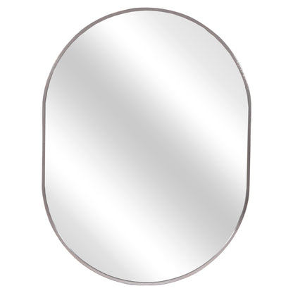Wall Mirror Series Archer Hm4500.40 Oval Aluminum Frame In Silver 59x79hcm.
