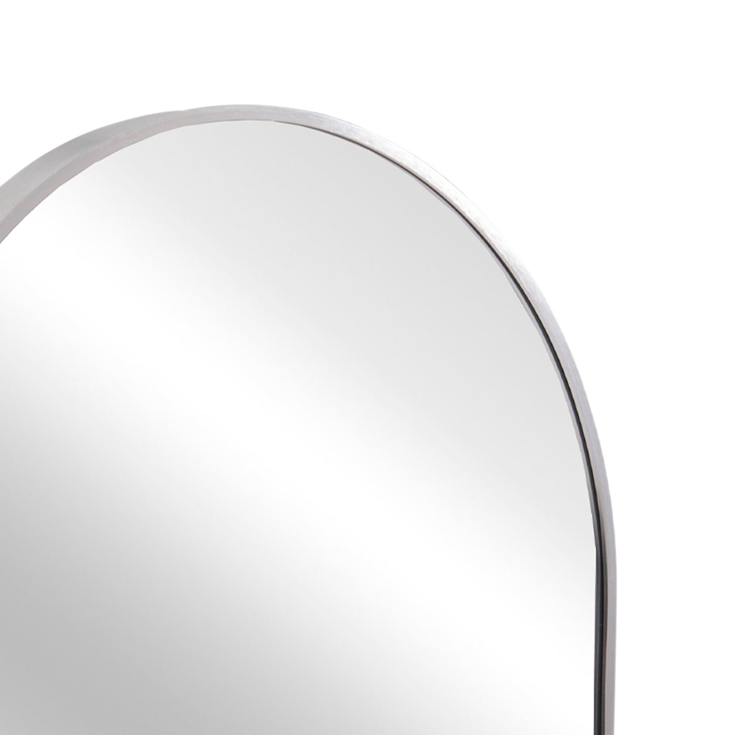 Wall Mirror Series Archer Hm4500.40 Oval Aluminum Frame In Silver 59x79hcm.