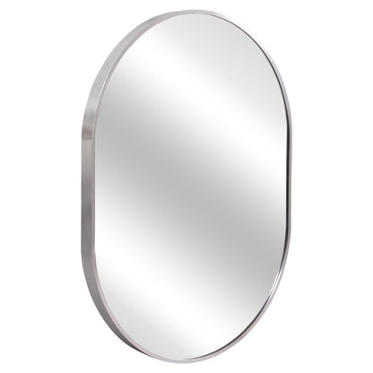 Wall Mirror Series Archer Hm4500.40 Oval Aluminum Frame In Silver 59x79hcm.