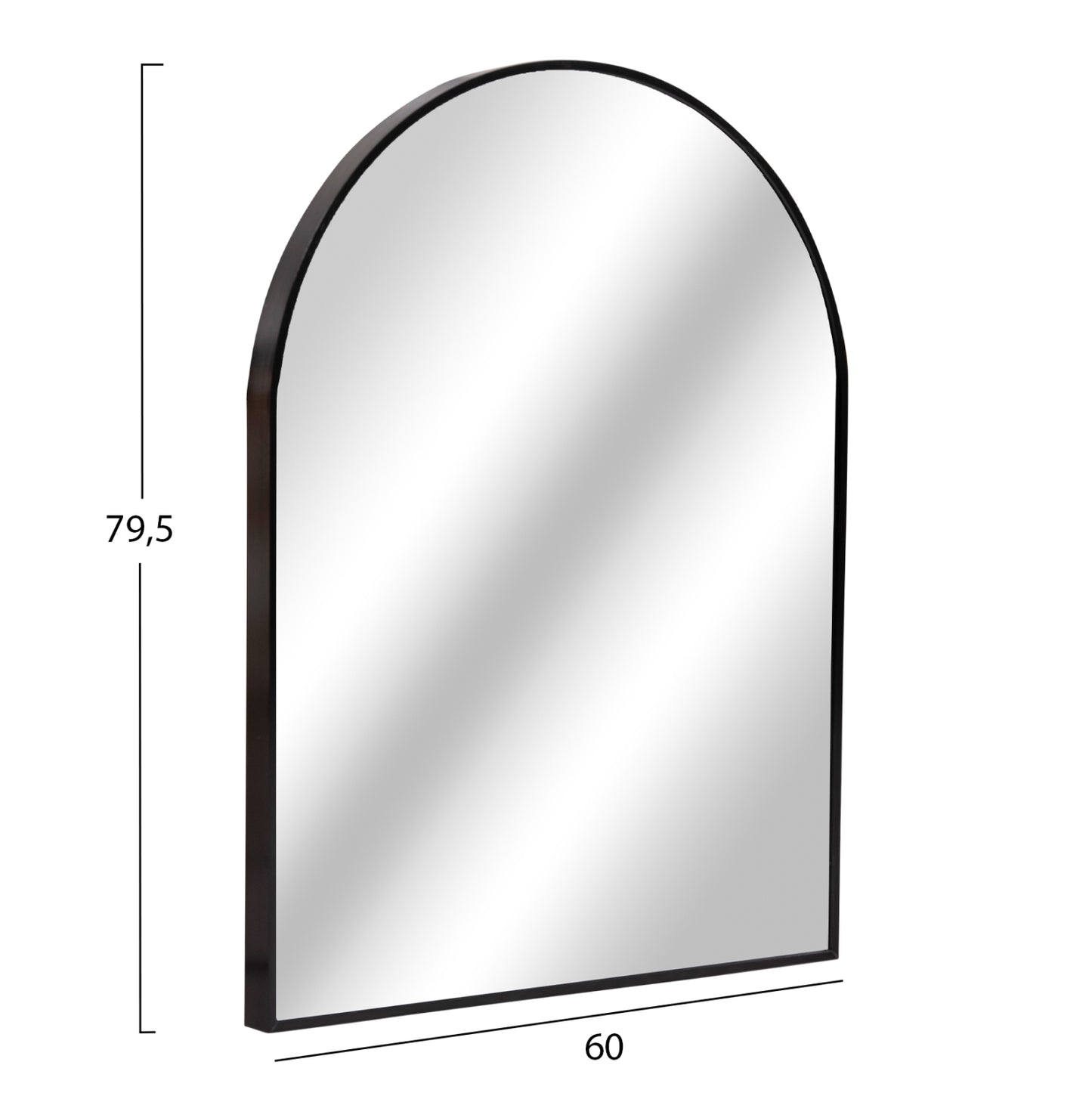 Wall Mirror Series Archer Hm4501 Aluminum Frame In Black 60x79,5hcm.