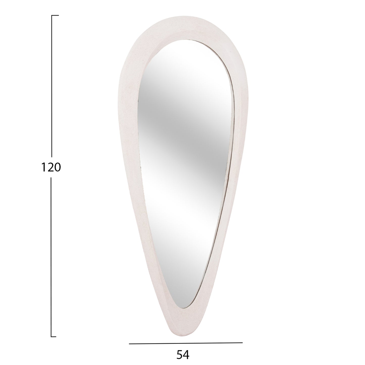 Wall Mirror Series Santorini Hm4512 Mdf In Off-white 54x3,5x120hcm.