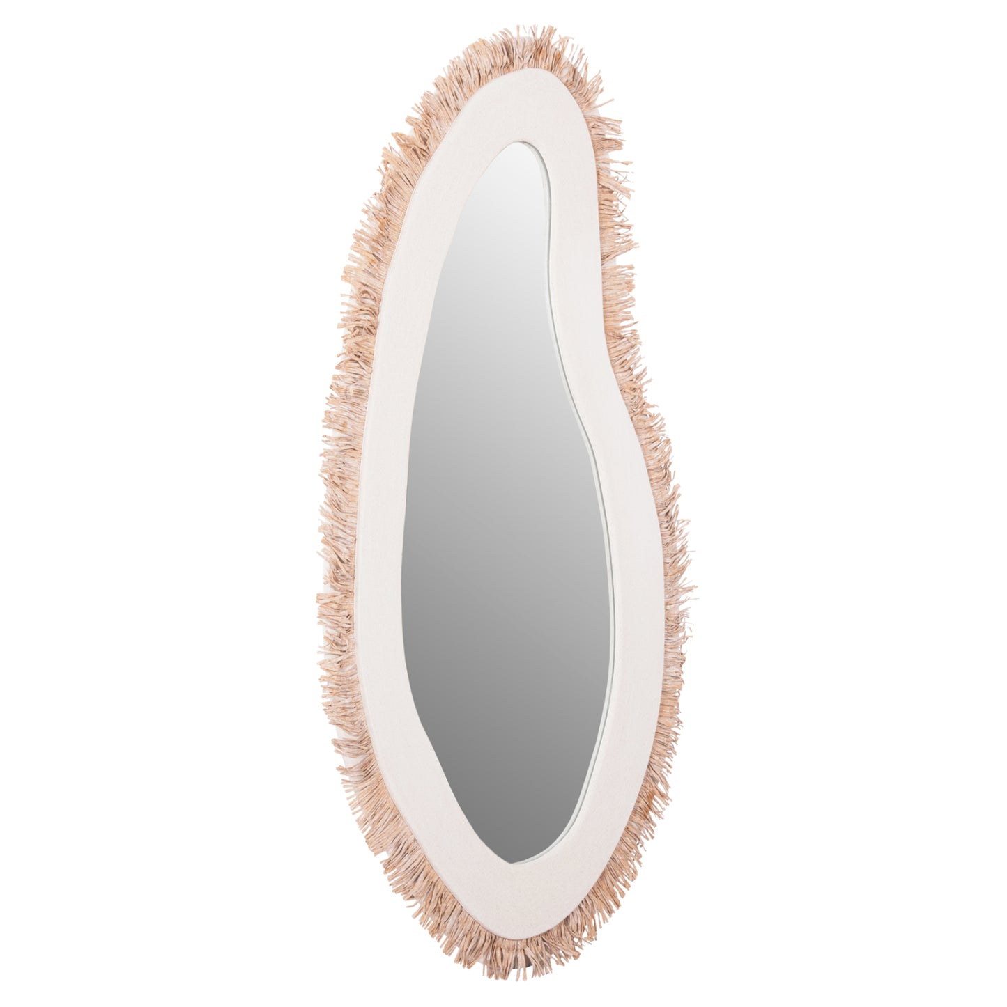 Wall Mirror Series Santorini Hm4525 Mdf In Off White-decor In Beige 62x1,8x120hcm.