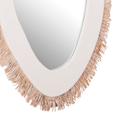 Wall Mirror Series Santorini Hm4525 Mdf In Off White-decor In Beige 62x1,8x120hcm.