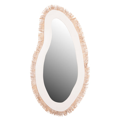 Wall Mirror Series Santorini Hm4525 Mdf In Off White-decor In Beige 62x1,8x120hcm.