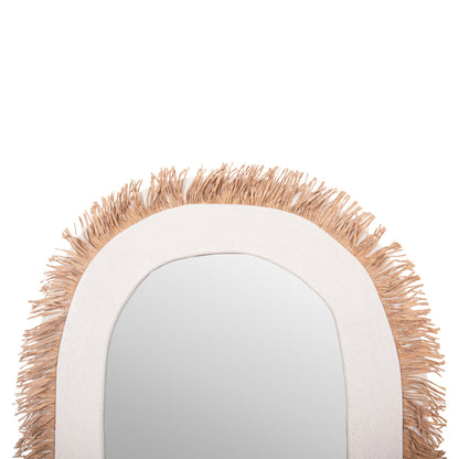 Wall Mirror Series Santorini Hm4526 Mdf In Off White-decor In Beige 61x1,8x120hcm.