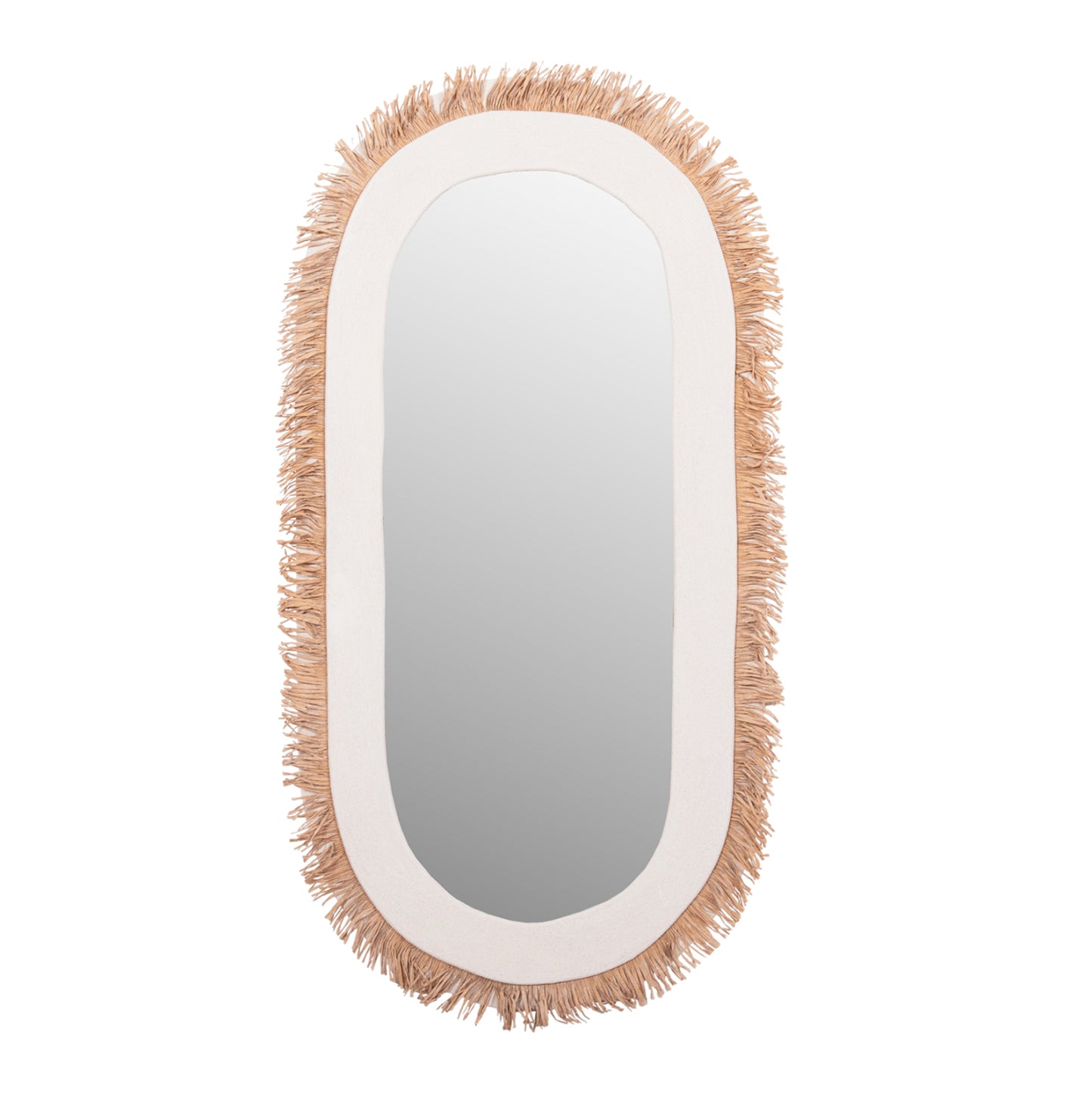 Wall Mirror Series Santorini Hm4526 Mdf In Off White-decor In Beige 61x1,8x120hcm.