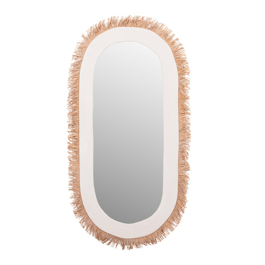 Wall Mirror Series Santorini Hm4526 Mdf In Off White-decor In Beige 61x1,8x120hcm.