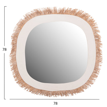 Wall Mirror Series Santorini Hm4527 Mdf In Off White-decor In Beige 78x1,8x78hcm.