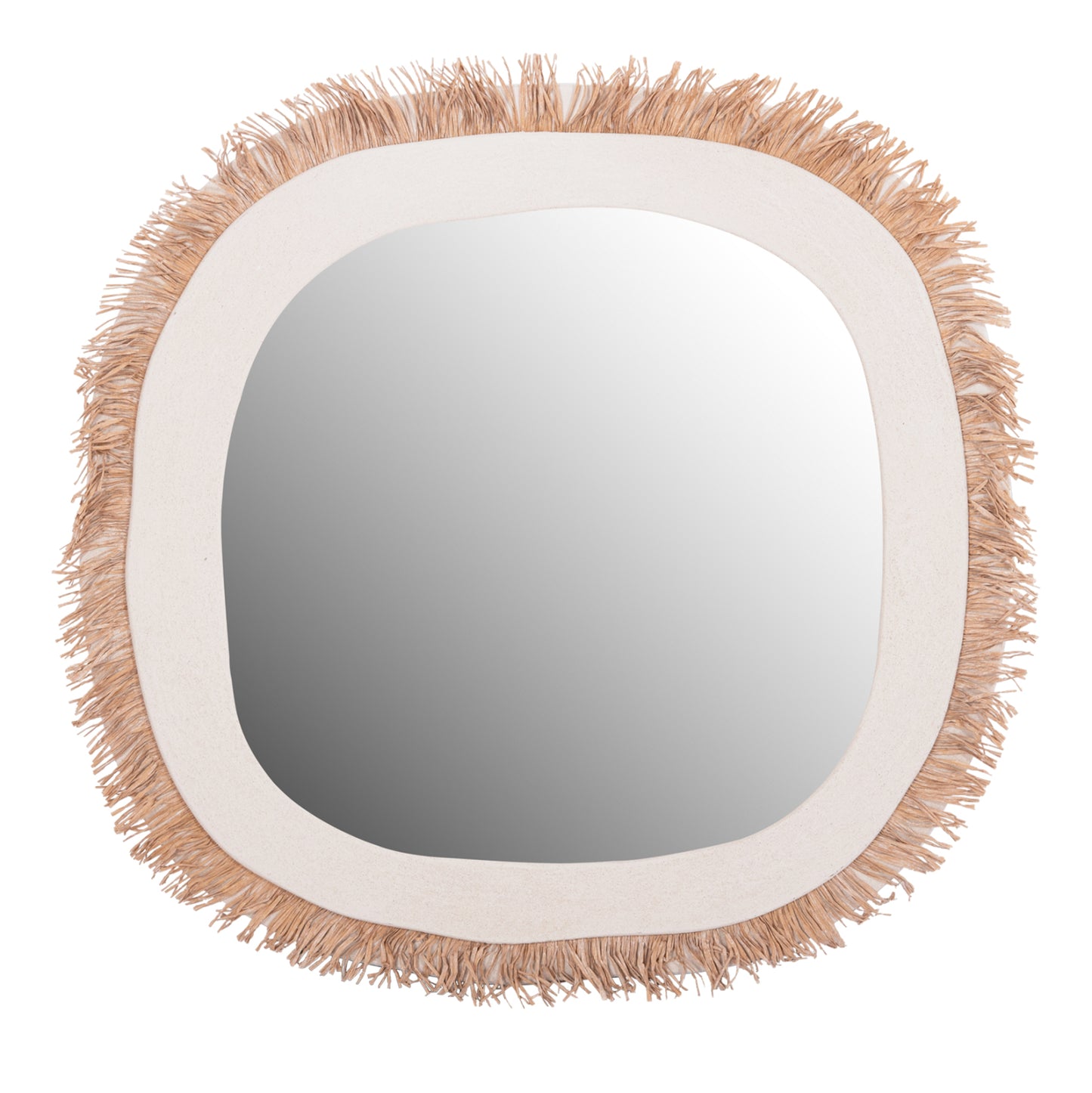 Wall Mirror Series Santorini Hm4527 Mdf In Off White-decor In Beige 78x1,8x78hcm.