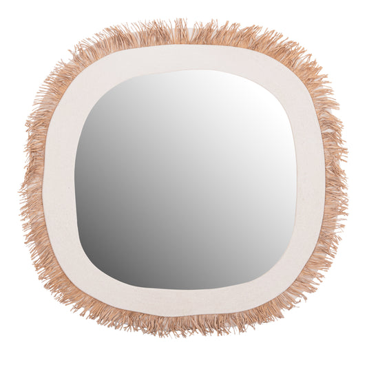 Wall Mirror Series Santorini Hm4527 Mdf In Off White-decor In Beige 78x1,8x78hcm.