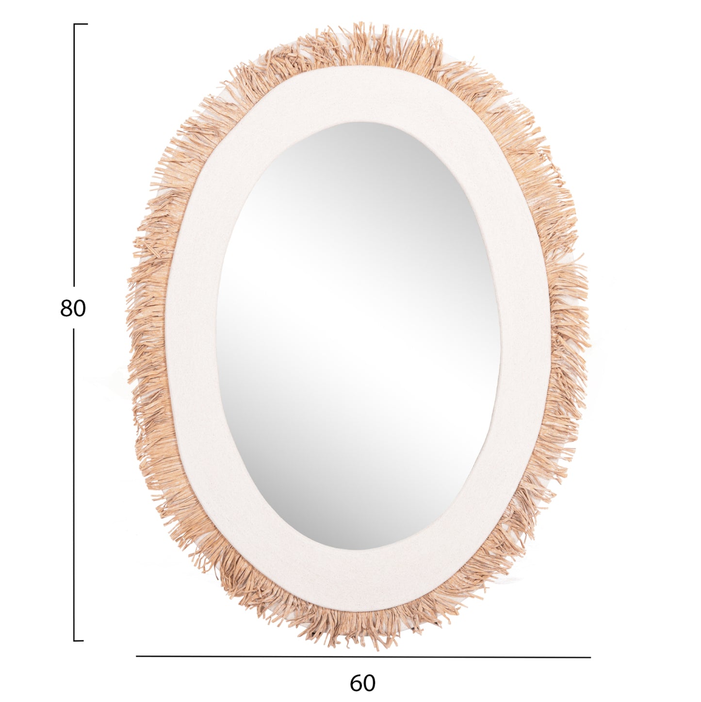 Wall Mirror Series Santorini Hm4528 Mdf In Off White-decor In Beige 60x2x80hcm.