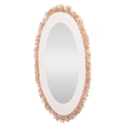 Wall Mirror Series Santorini Hm4528 Mdf In Off White-decor In Beige 60x2x80hcm.