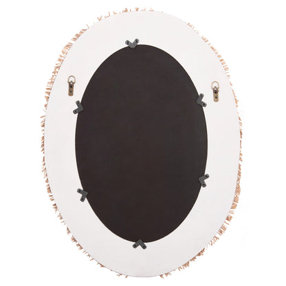 Wall Mirror Series Santorini Hm4528 Mdf In Off White-decor In Beige 60x2x80hcm.