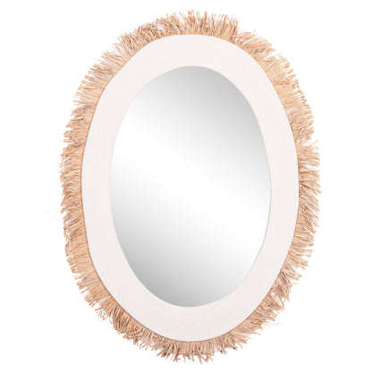 Wall Mirror Series Santorini Hm4528 Mdf In Off White-decor In Beige 60x2x80hcm.