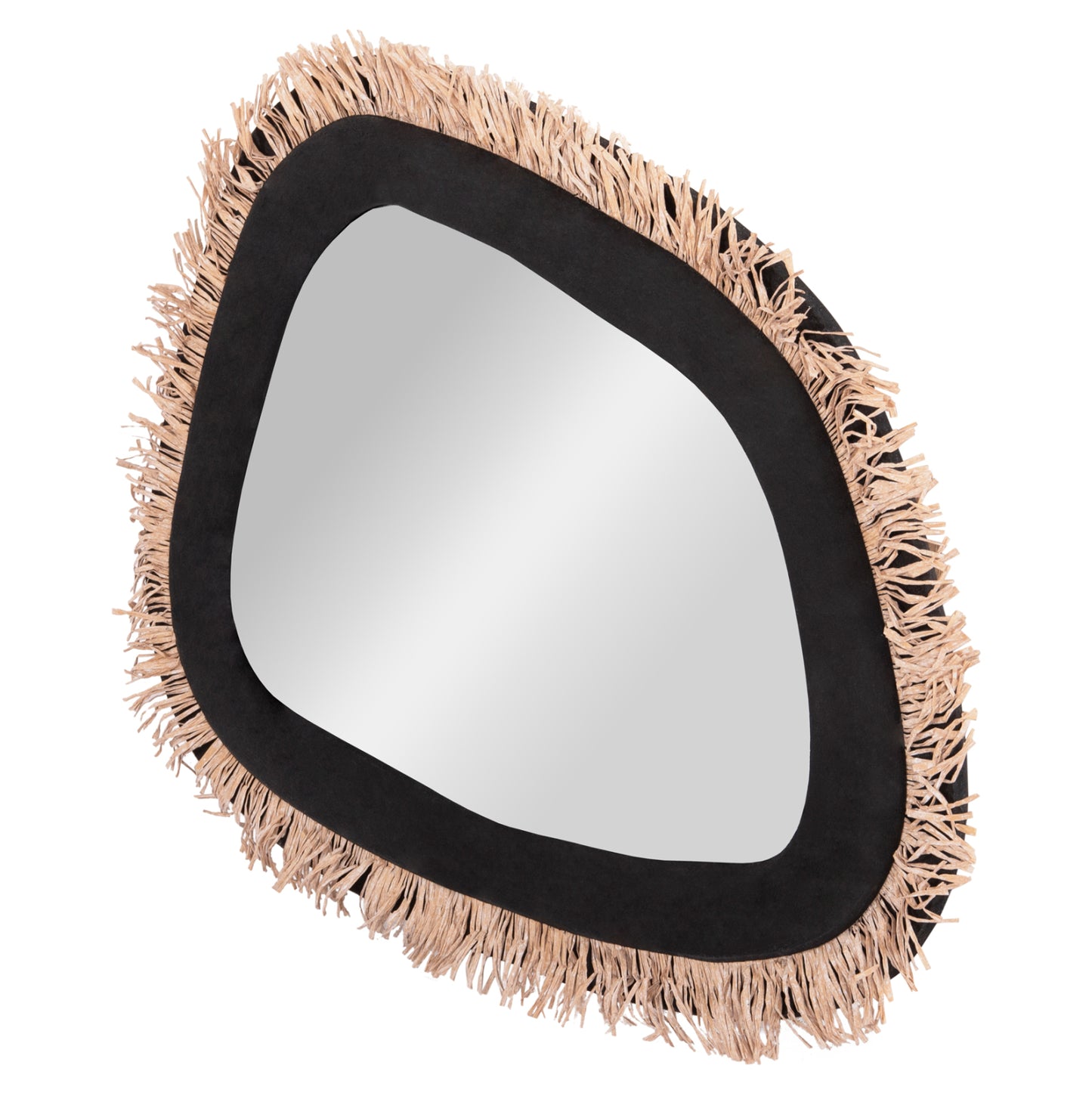 Wall Mirror Series Santorini Hm4530 Mdf In Black-decor In Beige 80x1,8x60hcm.