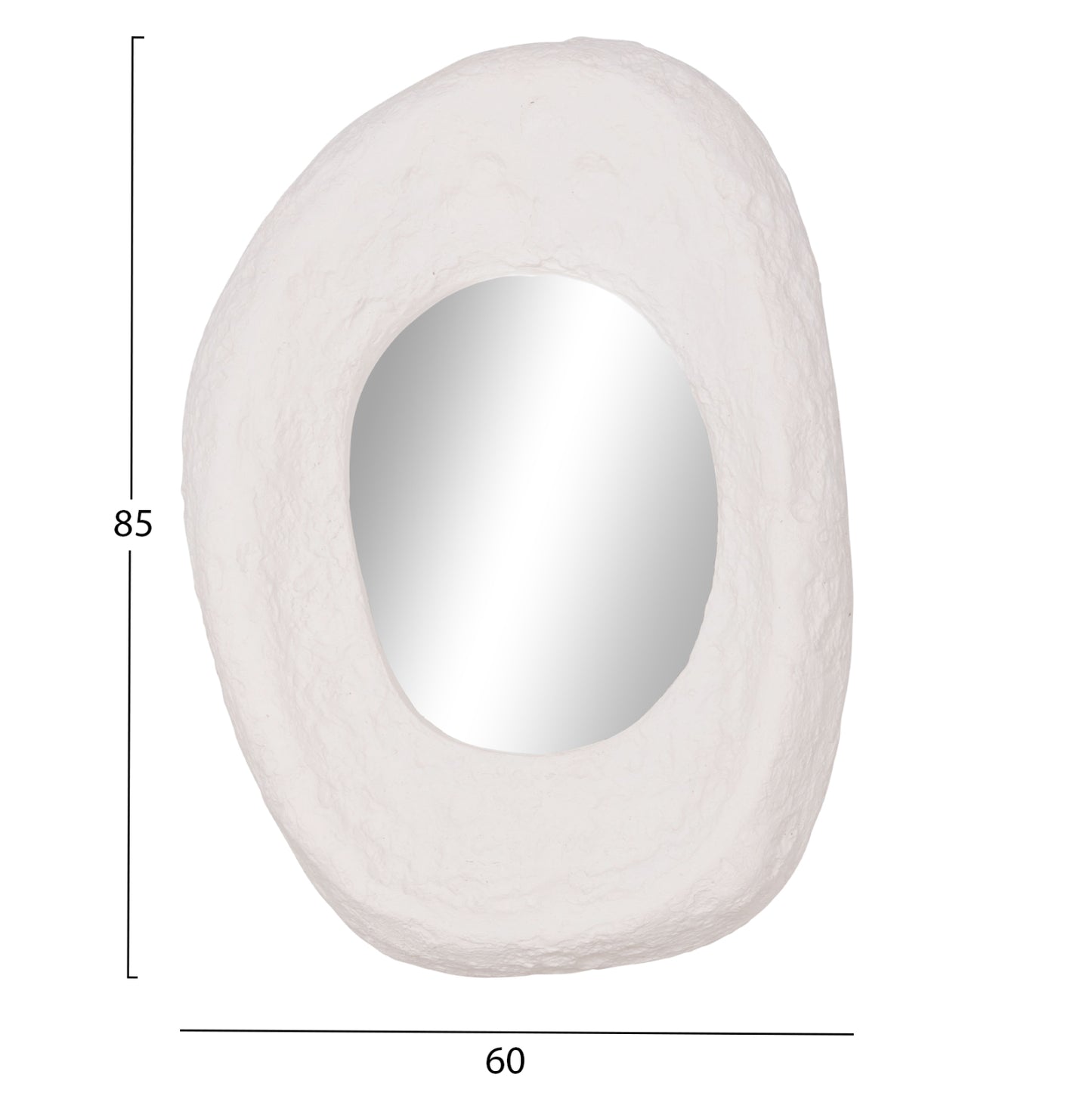 Wall Mirror Riffe Hm4695.02 Fiber Cement In White 60x13x85hcm