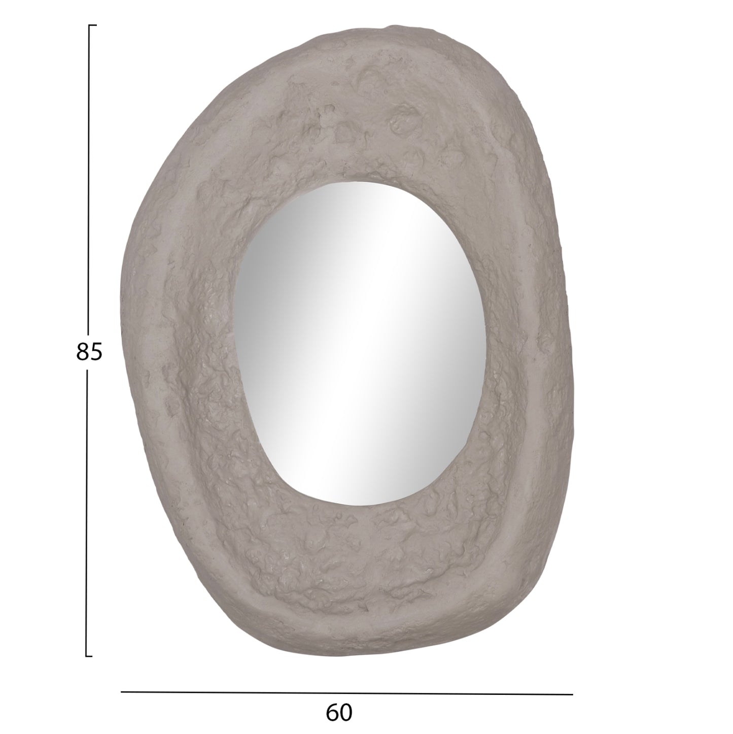 Wall Mirror Riffe Hm4695.03 Fiber Cement In Grey 60x13x85hcm
