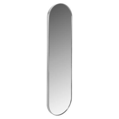 Wall Mirror Hm9581.40 Tall Oval Silver Aluminum Frame 38,5x4x149hcm.