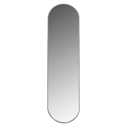 Wall Mirror Hm9581.40 Tall Oval Silver Aluminum Frame 38,5x4x149hcm.