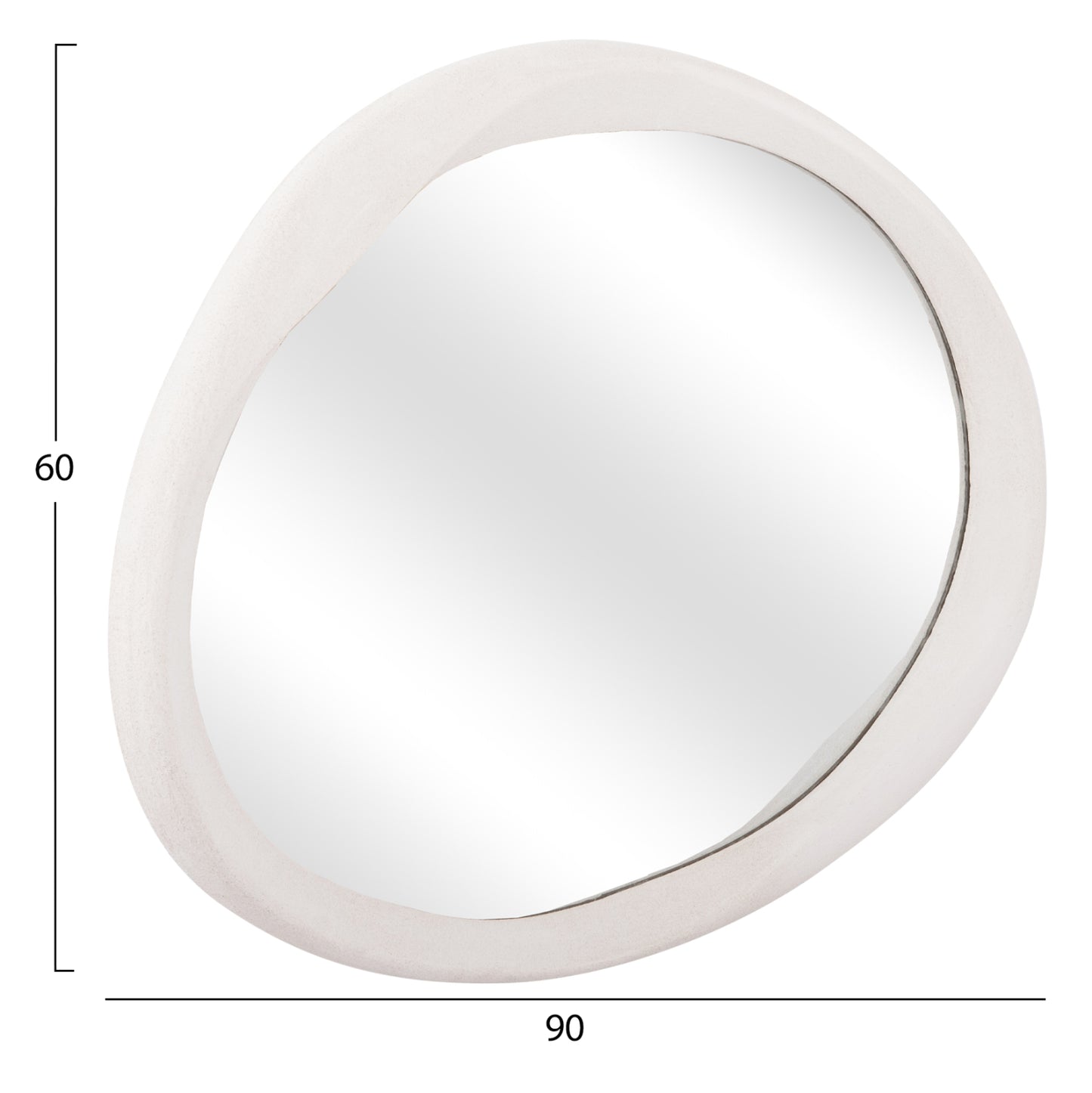 Wall Mirror Oval Series Santorini Hm4513 Mdf In Off-white 90x3,2x60hcm.