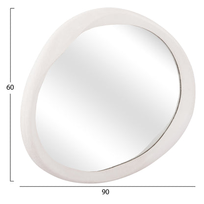 Wall Mirror Oval Series Santorini Hm4513 Mdf In Off-white 90x3,2x60hcm.