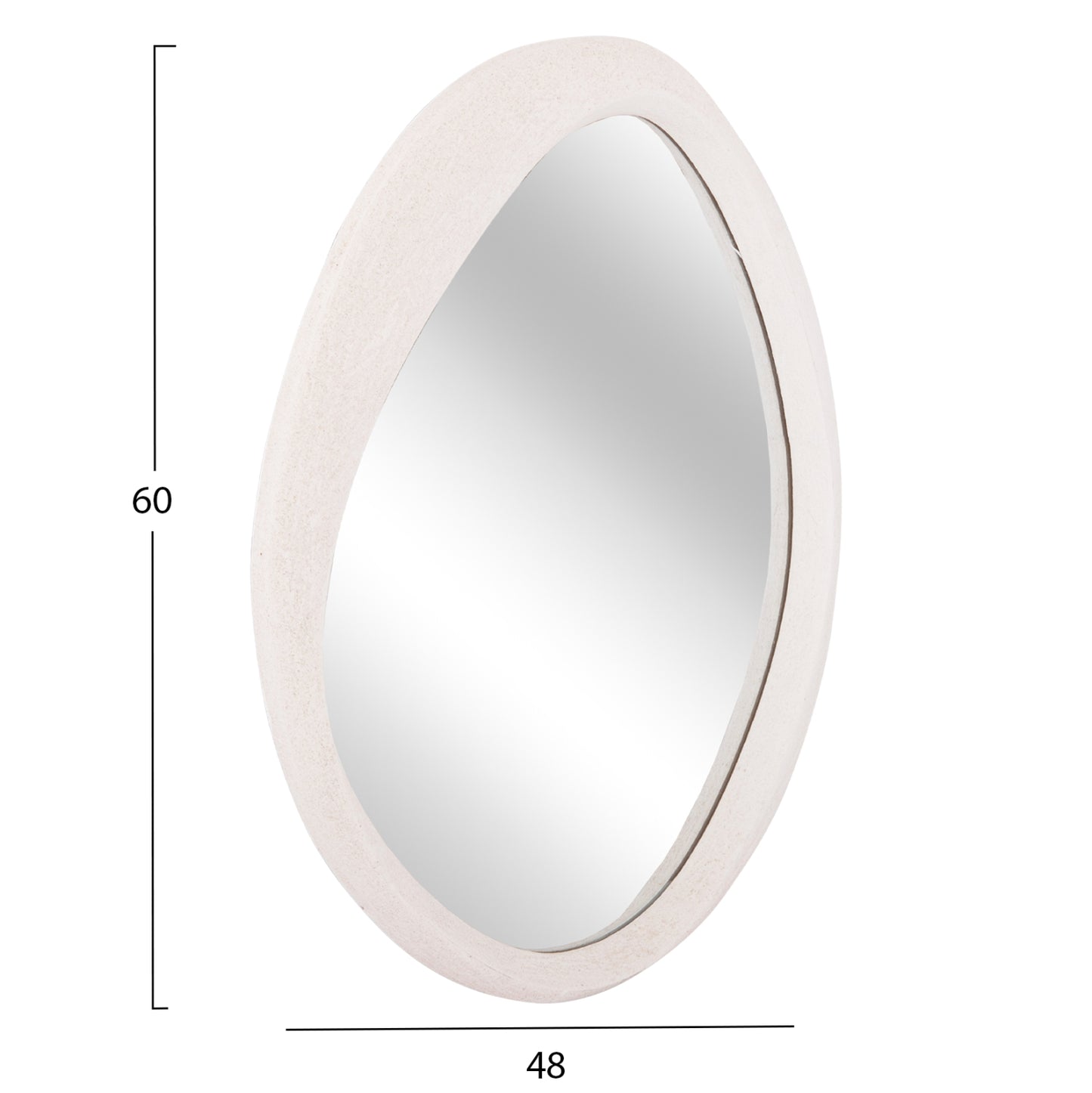 Wall Mirror Oval Series Santorini Hm4514 Mdf In Off-white 48x3,2x60hcm.