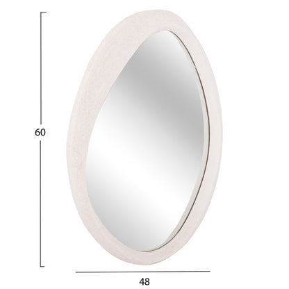 Wall Mirror Oval Series Santorini Hm4514 Mdf In Off-white 48x3,2x60hcm.