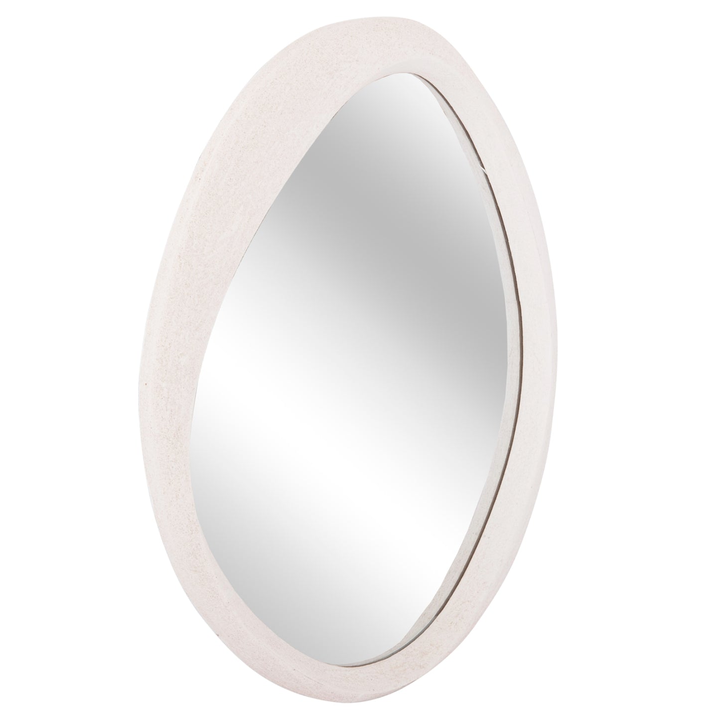 Wall Mirror Oval Series Santorini Hm4514 Mdf In Off-white 48x3,2x60hcm.