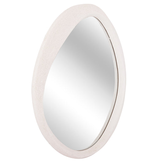 Wall Mirror Oval Series Santorini Hm4514 Mdf In Off-white 48x3,2x60hcm.