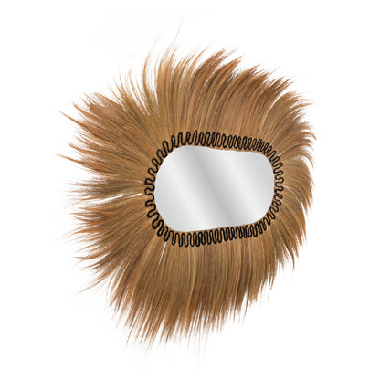 Wall Mirror Oval Rayung Grass Fibers In Natural And Black Color 110x5x160hcm.hm7803
