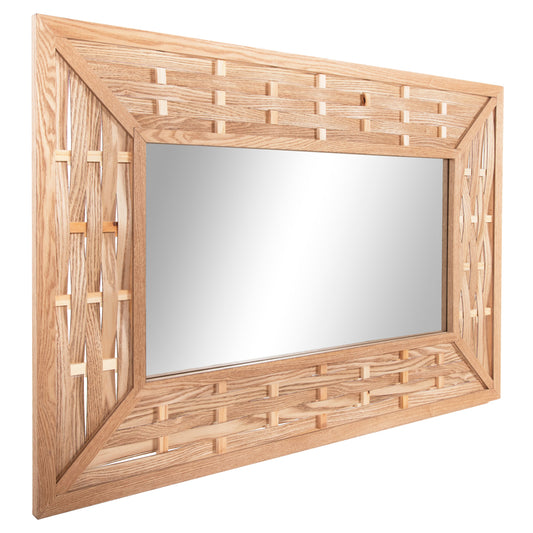 Wall Mirror Rectangular Hm4225 Bamboo In Oak Color 120x2,5x80 Cm.