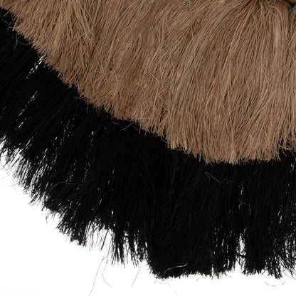 Mirror Round Abaca Fibers Frame In Natural And Black Color 70x4x70hcm.hm7737