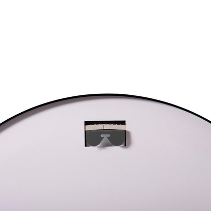 Wall Mirror Rounder Fb94503.01 Aluminum Frame In Black-led Lighting Φ80cm.