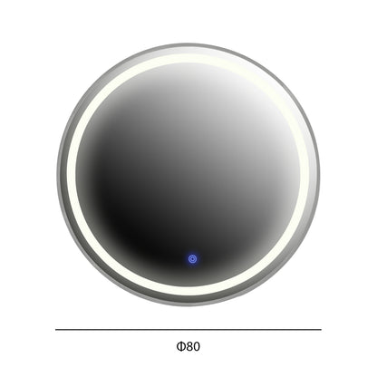 Wall Mirror Rounder Hm4503.40 Aluminum Frame In Silver-led Lighting Φ80cm.
