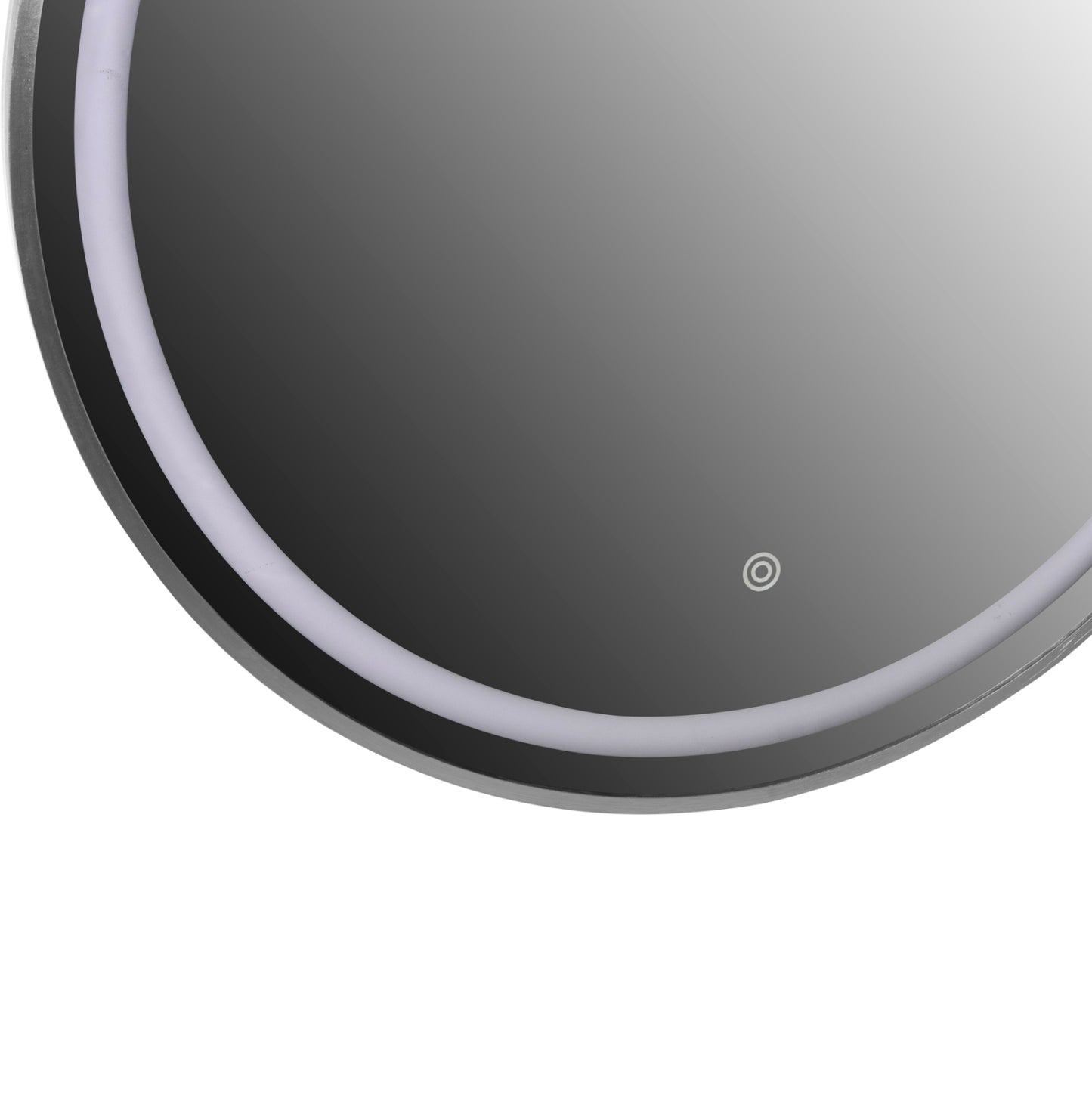Wall Mirror Rounder Hm4503.40 Aluminum Frame In Silver-led Lighting Φ80cm.