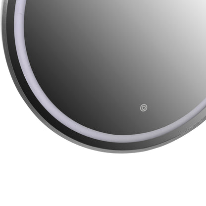Wall Mirror Rounder Hm4503.40 Aluminum Frame In Silver-led Lighting Φ80cm.