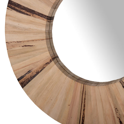 Wall Mirror Round Hm7838 Dried Palm Leaf Fiber Frame In Natural Color  Φ80x4cm.