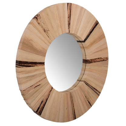 Wall Mirror Round Hm7838 Dried Palm Leaf Fiber Frame In Natural Color  Φ80x4cm.