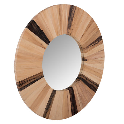 Wall Mirror Round Hm7839 Dried Palm Leaf Fiber Frame In Natural Color Φ120x4cm.