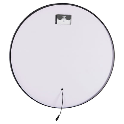 Wall Mirror Round Image Hm9579.01 Aluminum In Black-led Light Φ60x3cm.