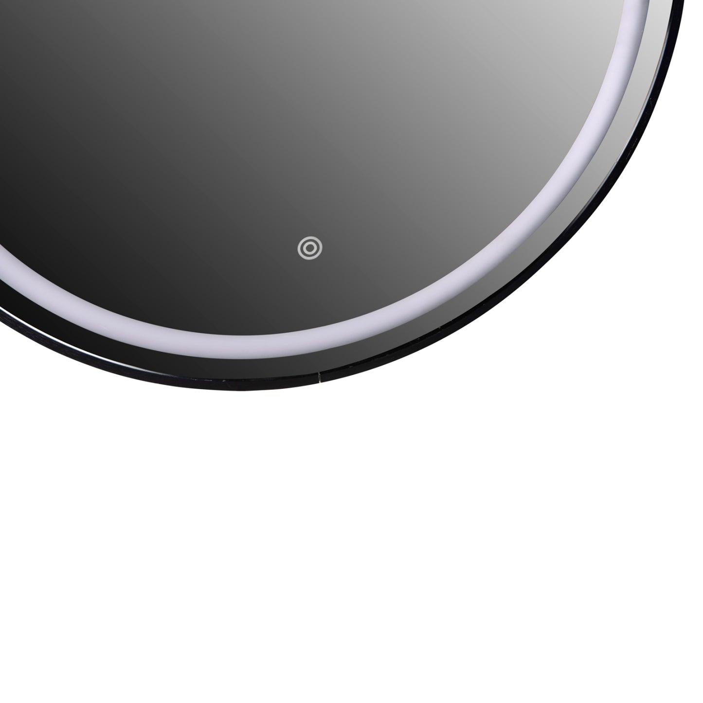 Wall Mirror Round Image Hm9579.01 Aluminum In Black-led Light Φ60x3cm.