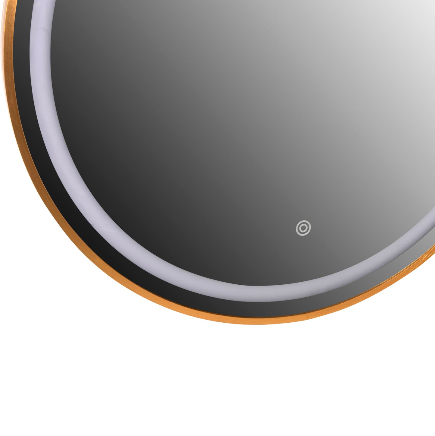 Wall Mirror Round Hm9580.30 Aluminum In Gold-led Light Φ60x3cm.